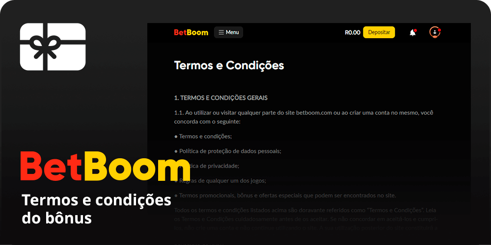 Termos e condições do Betboom Cassino bônus
